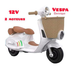 Vespa Moto électrique Kids Batterie 12v blanc