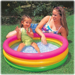 Piscine gonflable pataugeoire ronde Arc en Ciel 3 boudins 86 x 25 cm