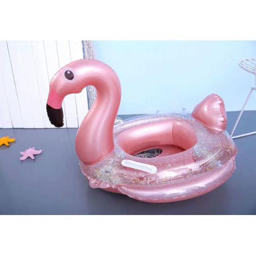 Bouée flamant rose a paillette
