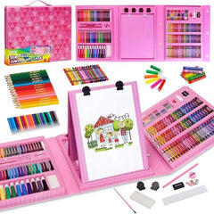Mallette artistique rose Super Mega Art Set 208 pièces ouverte