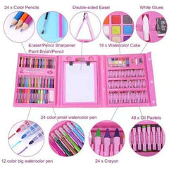 Détails des fournitures incluses dans le Super Mega Art Set 208 pièces rose